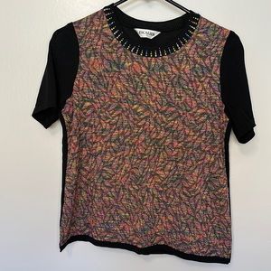 ESCALIER multi colored short sleeve top made in Korea